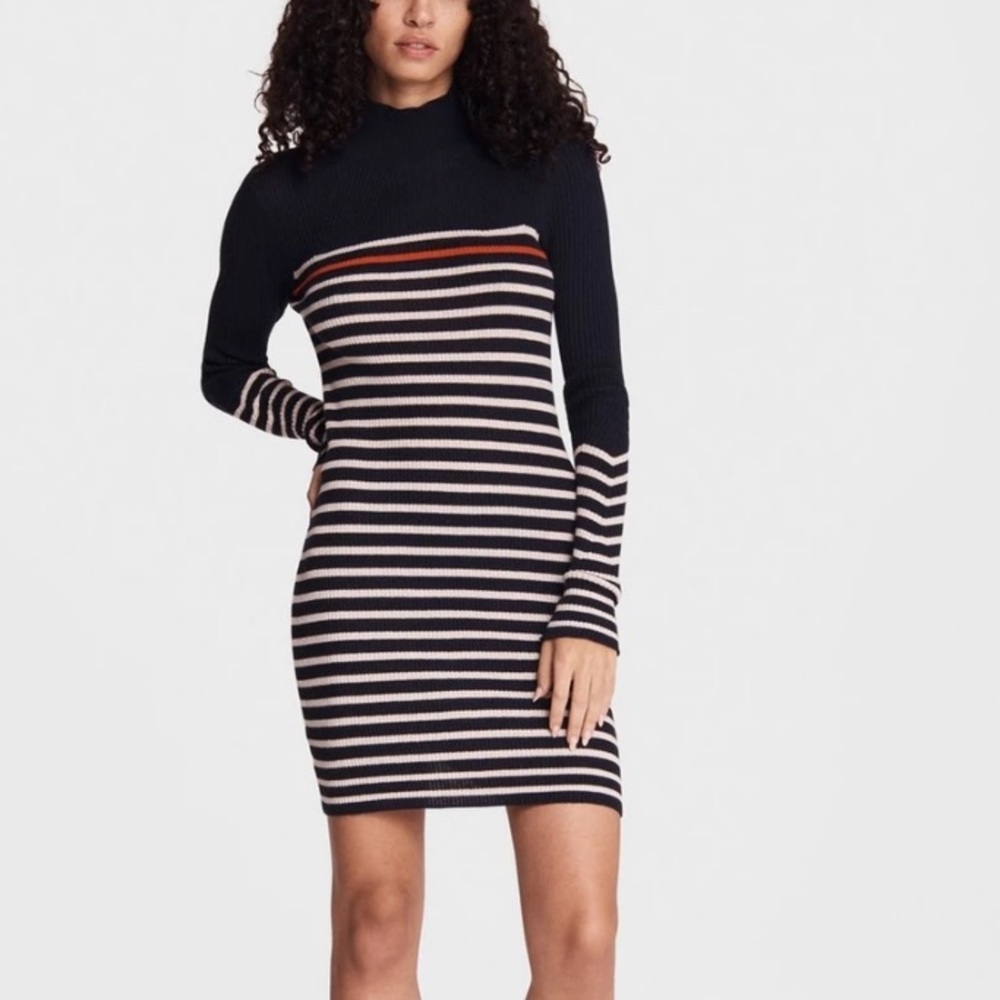 Rag & Bone Kate Stripe Turtleneck Mini Sweater Dr… - image 2